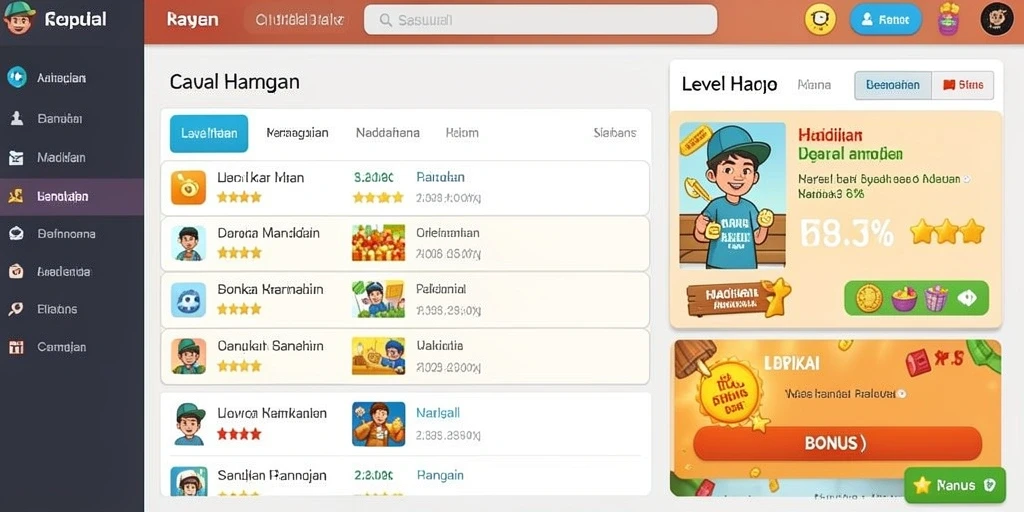 Screenshot saat menyelesaikan level menantang di GATOTKACA123.